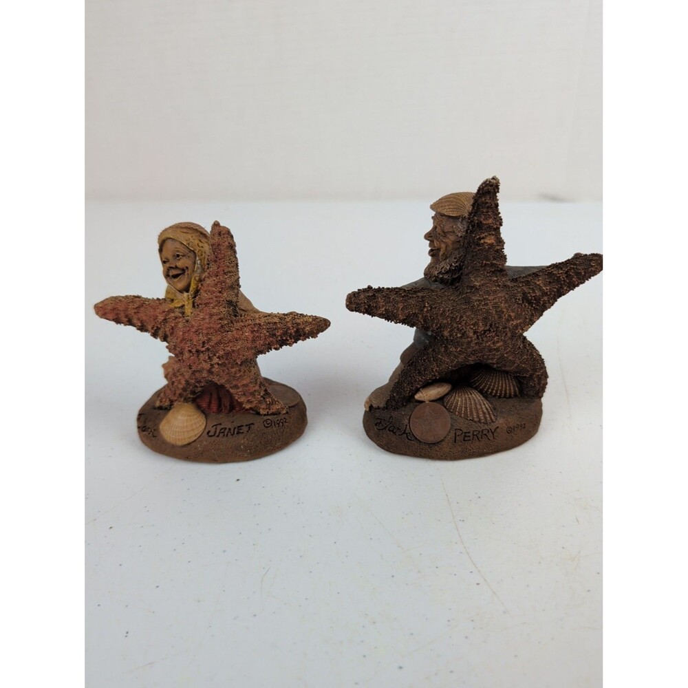 1992 Tom Clark Gnome Ser Of Starfish Janet &Perry Figurine Starfish Whimsical